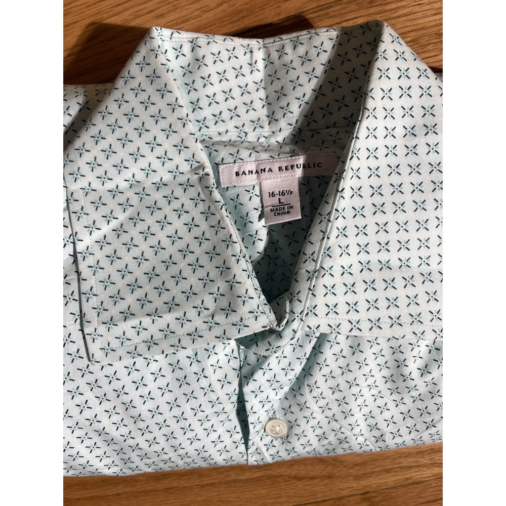 Banana Republic Men's Slim Fit Button Down Long Sleeve Shirt Green Size L